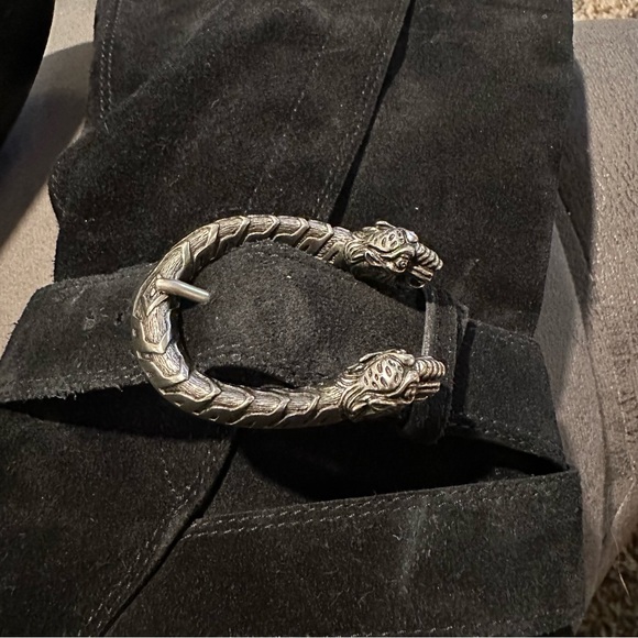 Gucci Dionysus suede over the knee boots size 37 1/2 black - Picture 14 of 16